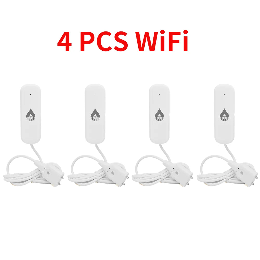 WiFi Water Leak Sensor - Smart Home Flood Alarm System by Tidesmit 4 PCS WiFi Tidesmit