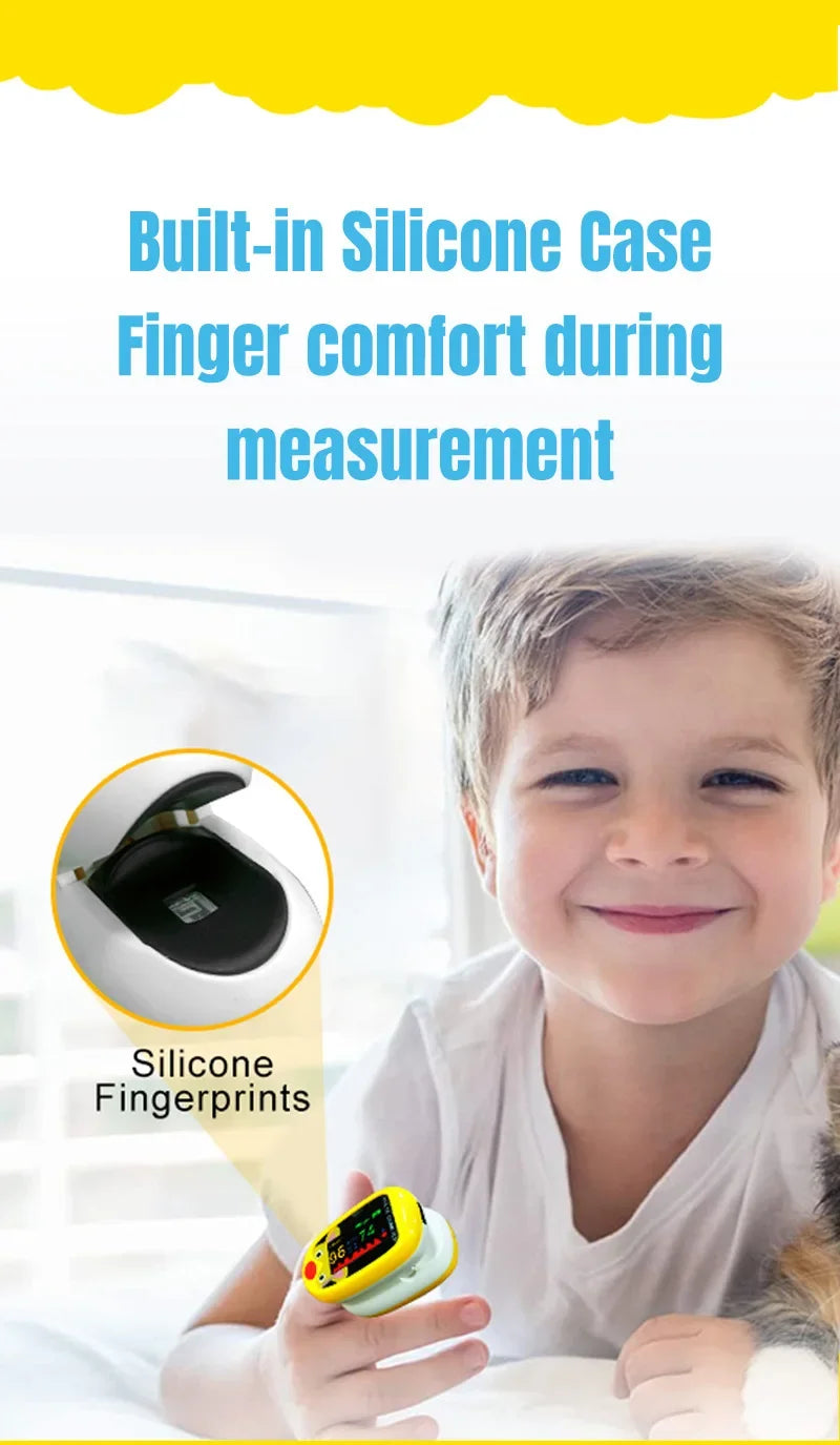 USB Pediatric Oximeter Finger Blood Oxygen Monitor for Children Pulse Oximeter OLED Digital Oximetro Home Medical Thermometer