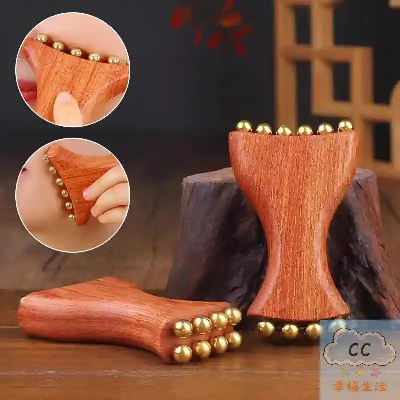Fascia Massage Tool: Brass Gold Facial Lifting Deep Tissue Massager Fascia Gun Tidesmit