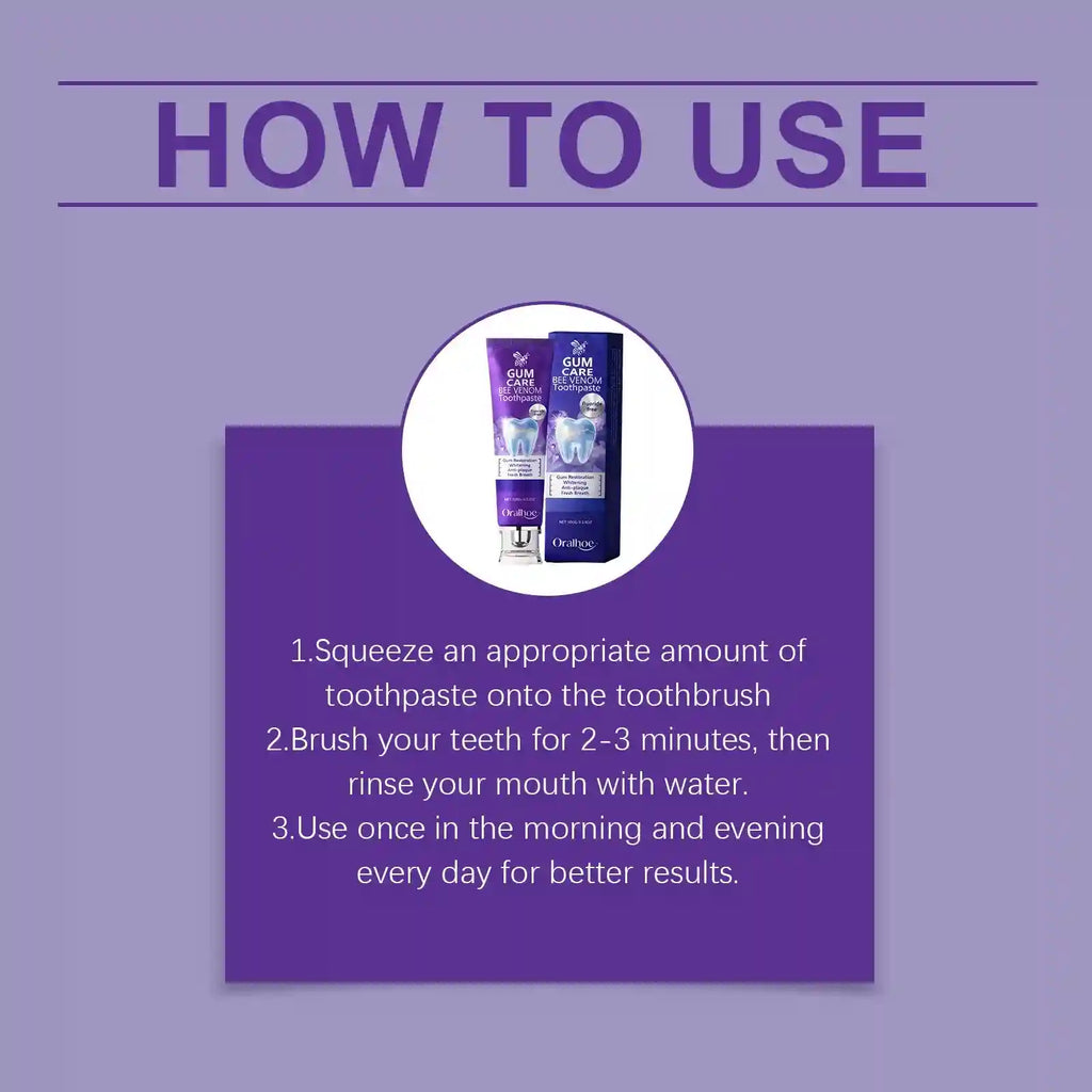Tidesmit Bee Venom teeth whitening toothpaste for deep cleaning, stain removal, and fresh mint breath.