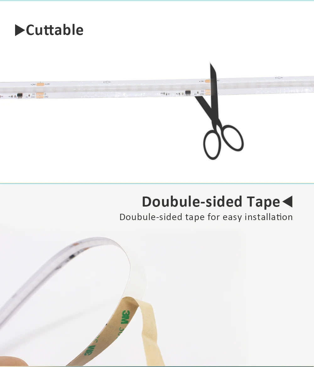 5M 10M 15M 20M Wifi RGBIC LED Strip Light 24V COB WS2811 Pixel Flexible Ribbon FairyNest APP IR Remote Alexa Voice Control Lamp