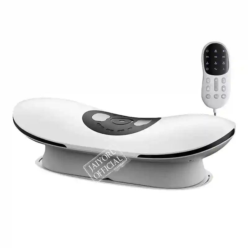 Electric Lumbar Traction Device with Heat Therapy and Adjustable Modes Massage Roller GREY plug in Tidesmit