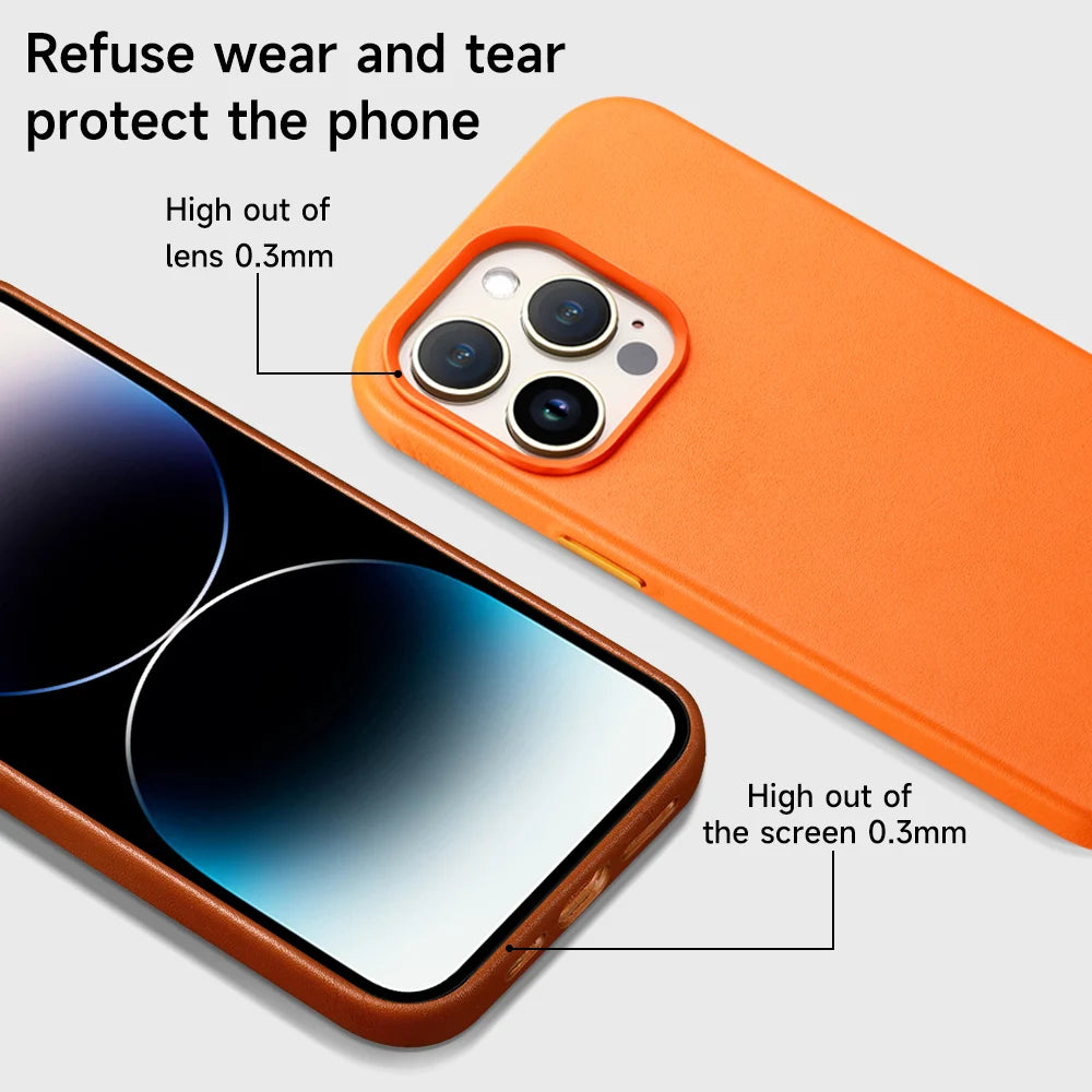 MagSafe Leather Phone Case for iPhone 17 Pro - Slim Shock-Absorbing Cover Tidesmit