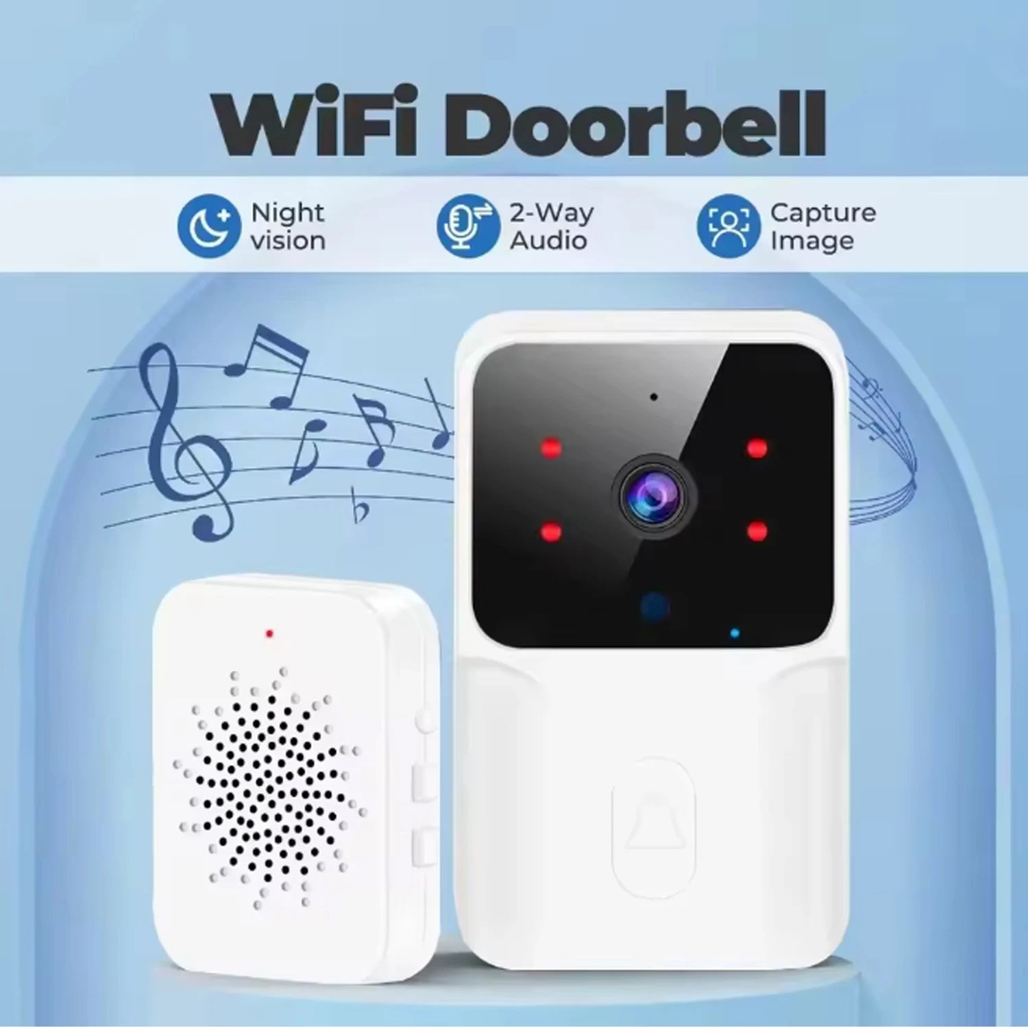 2026 WiFi Video Doorbell 1080P Tuya Smart Outdoor Wireless Intercom Waterproof Wireless Camera Ringing Bell