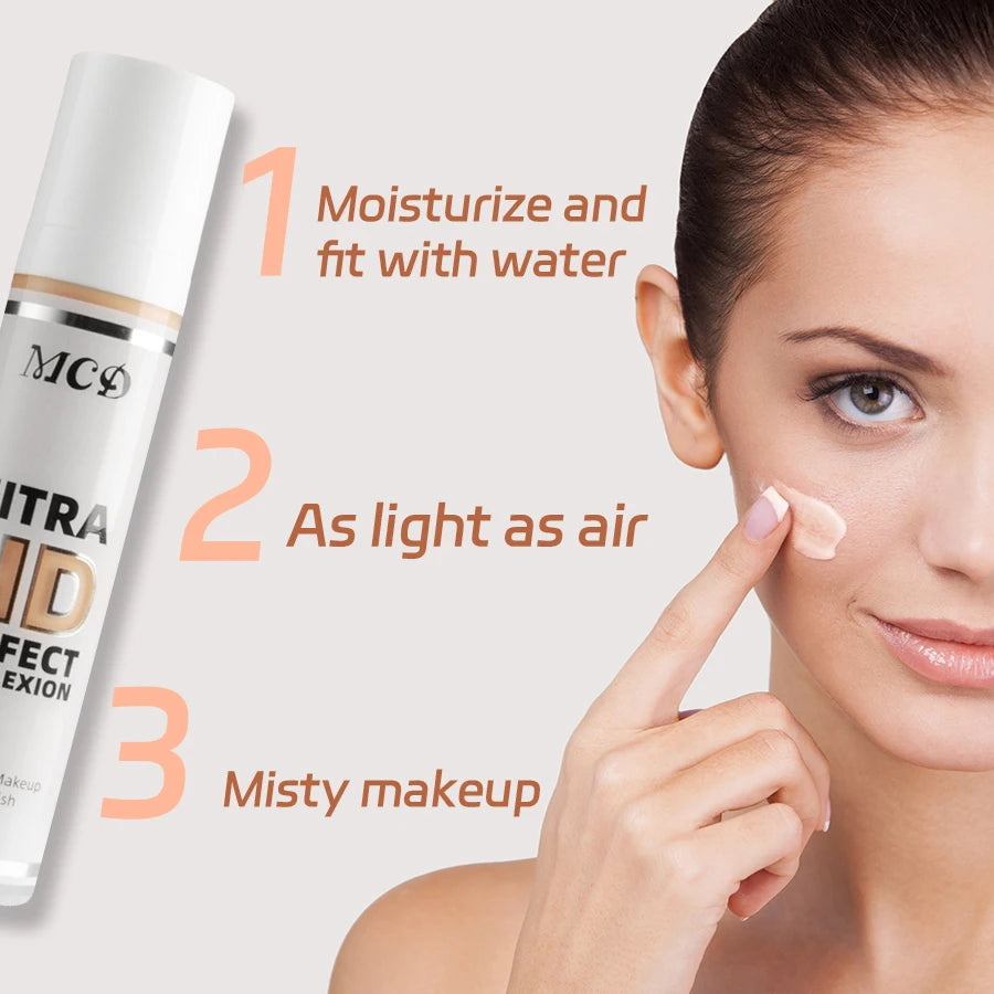 Tidesmit professional matte liquid foundation and waterproof concealer texture close-up for oil-control face makeup
