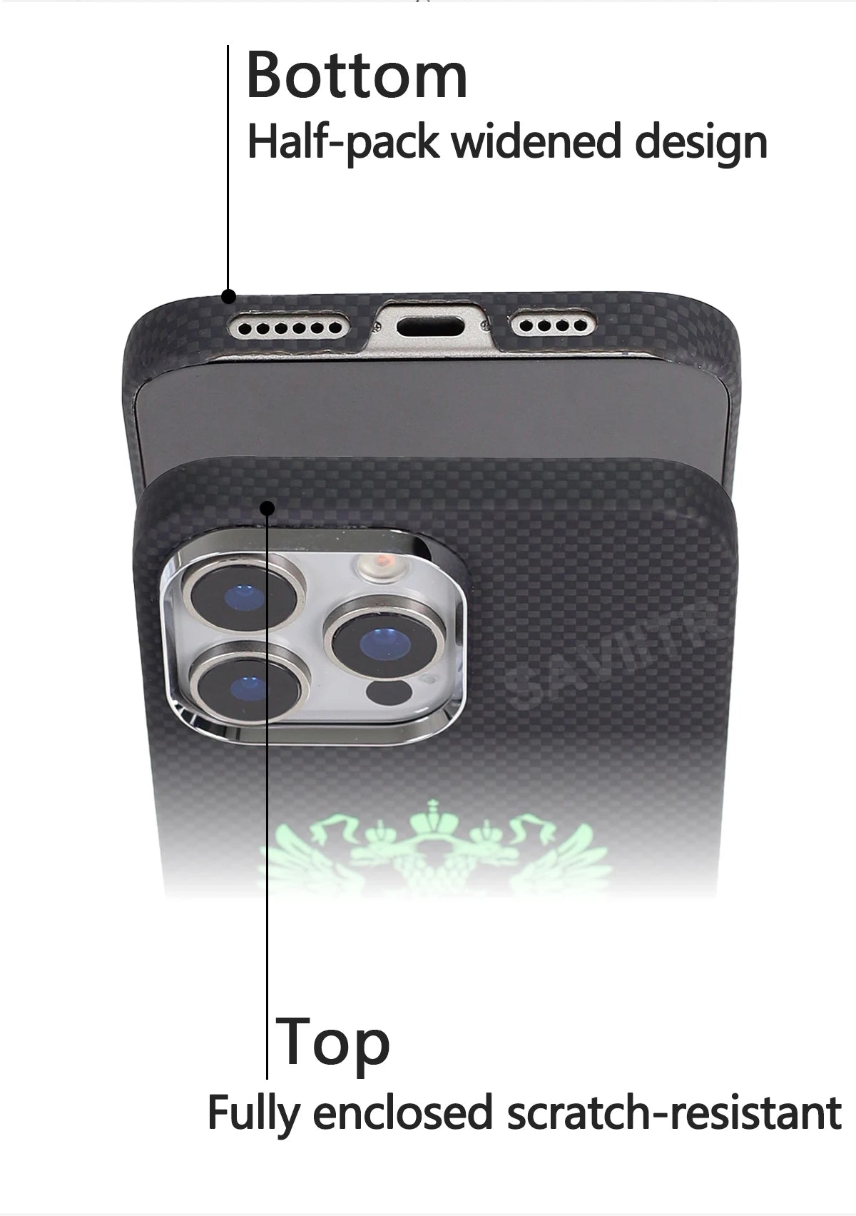 iPhone 16 Pro Max Carbon Fiber Magnetic Case Blue Mag - Slim Drop Protection Tidesmit