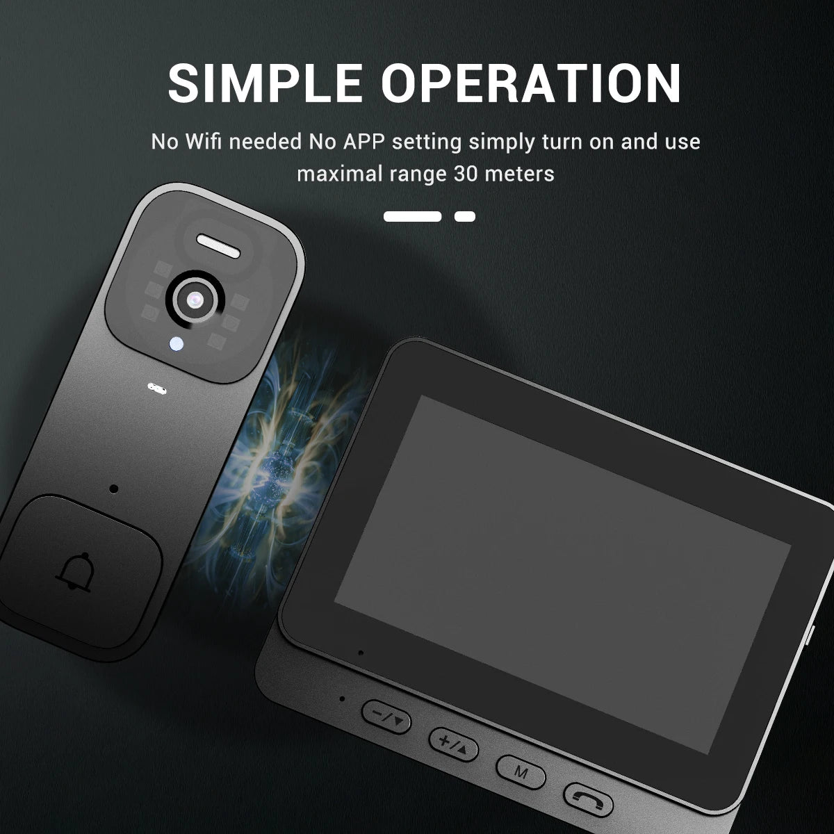 Home Security Smart Video Doorbell 4.3-inch Screen 2-Way Intercom HD Infrared Night Vision Intelligent Visual Wireless Door Bell