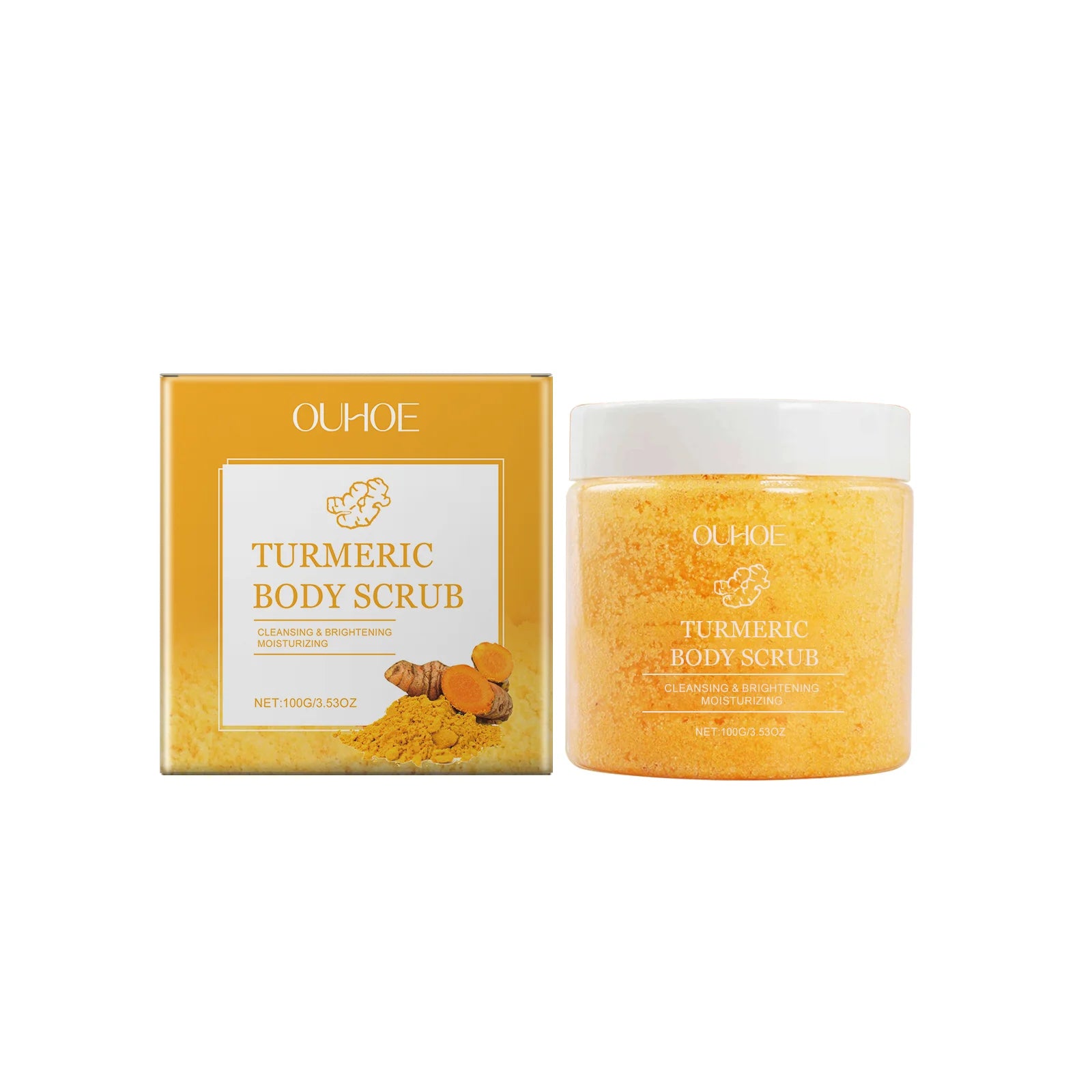Turmeric Body Scrub for Women Men Lightening Exfoliate Remove Dead Skin Pore Cleansing Dark Inner Moisturising Smooth Skin Care