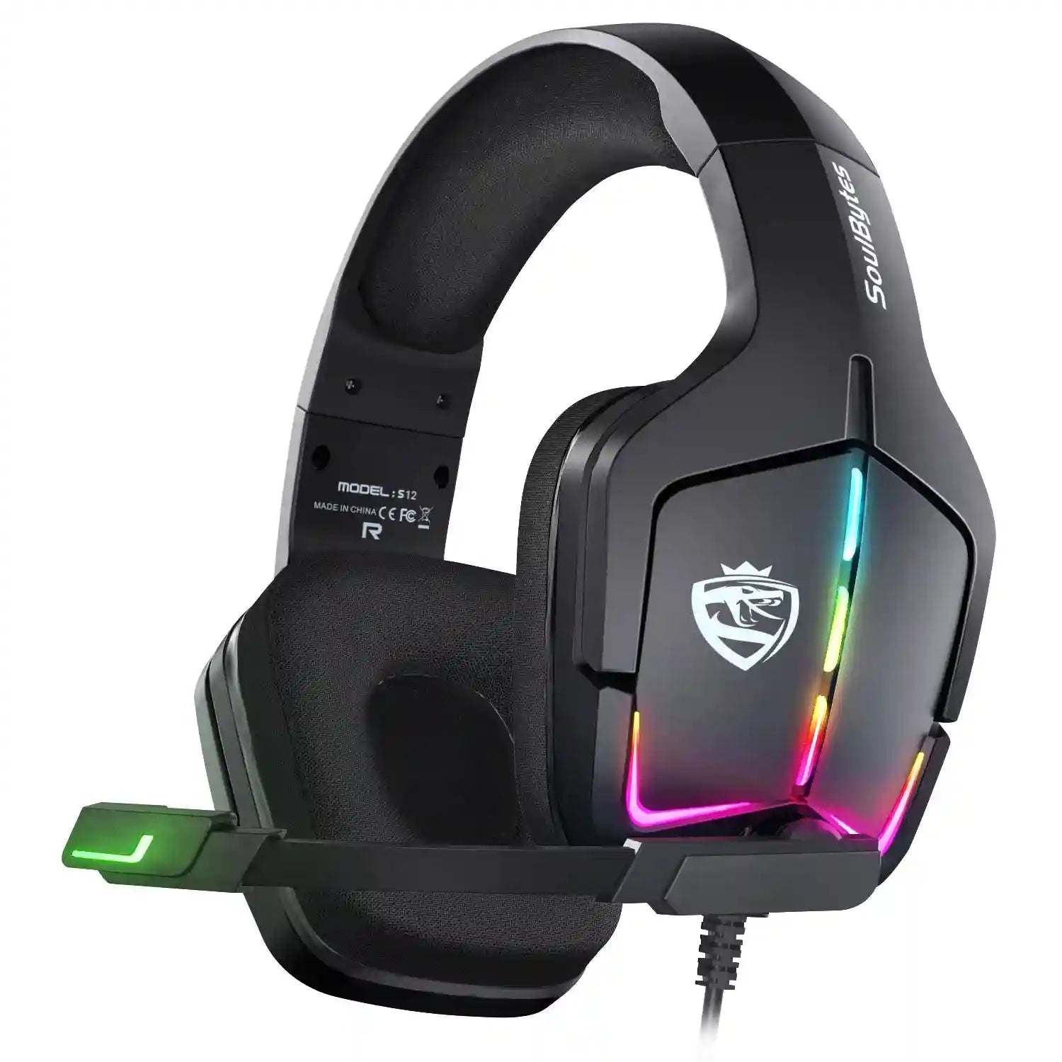 Wired Gaming Headphones with Mic - Surround Sound Over-Ear Black black Tidesmit