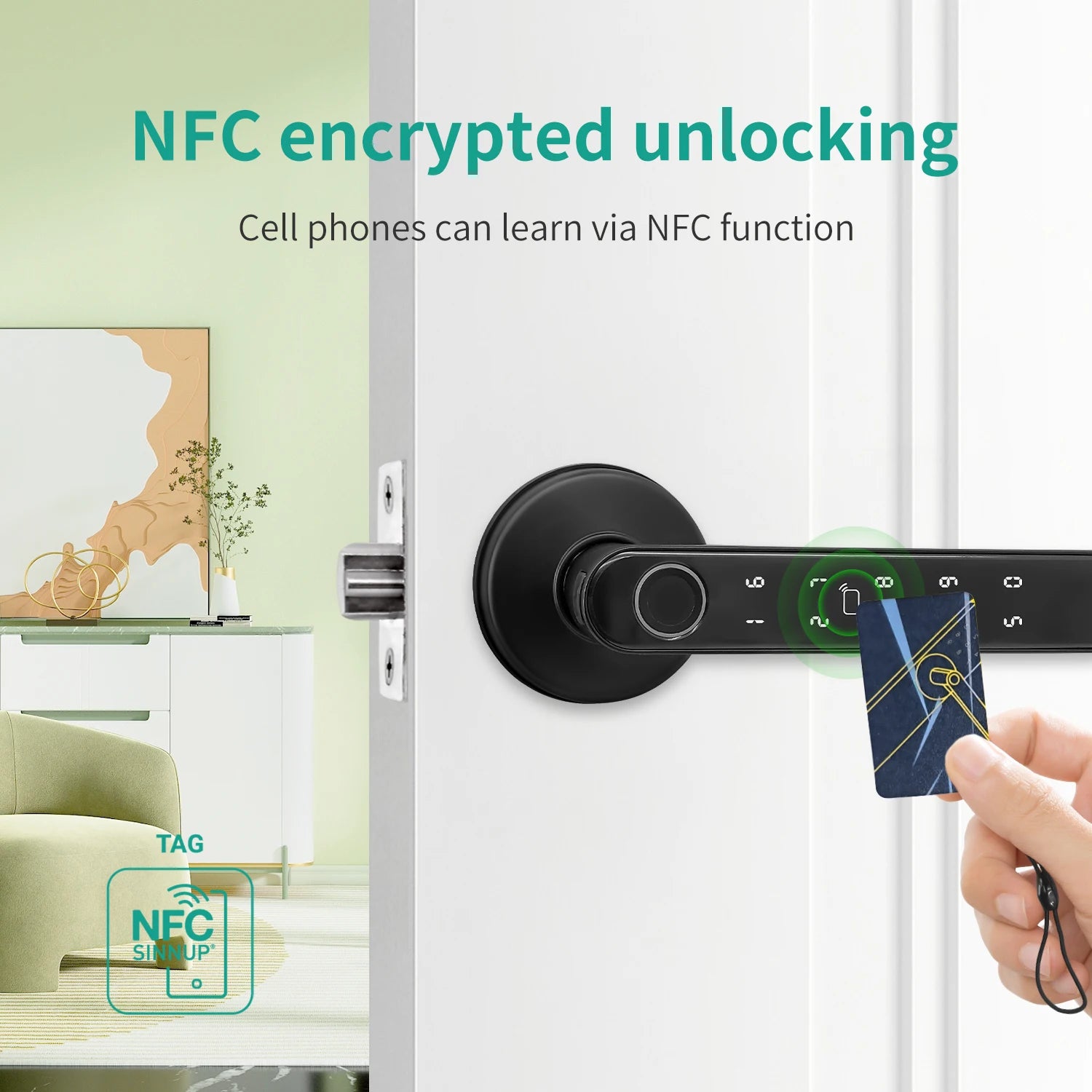 Tuya 5-in-1 Door Lock Smart Home Products Fingerprint Locks	Remote Control App Unlock Support Password IC Card Key Unlock