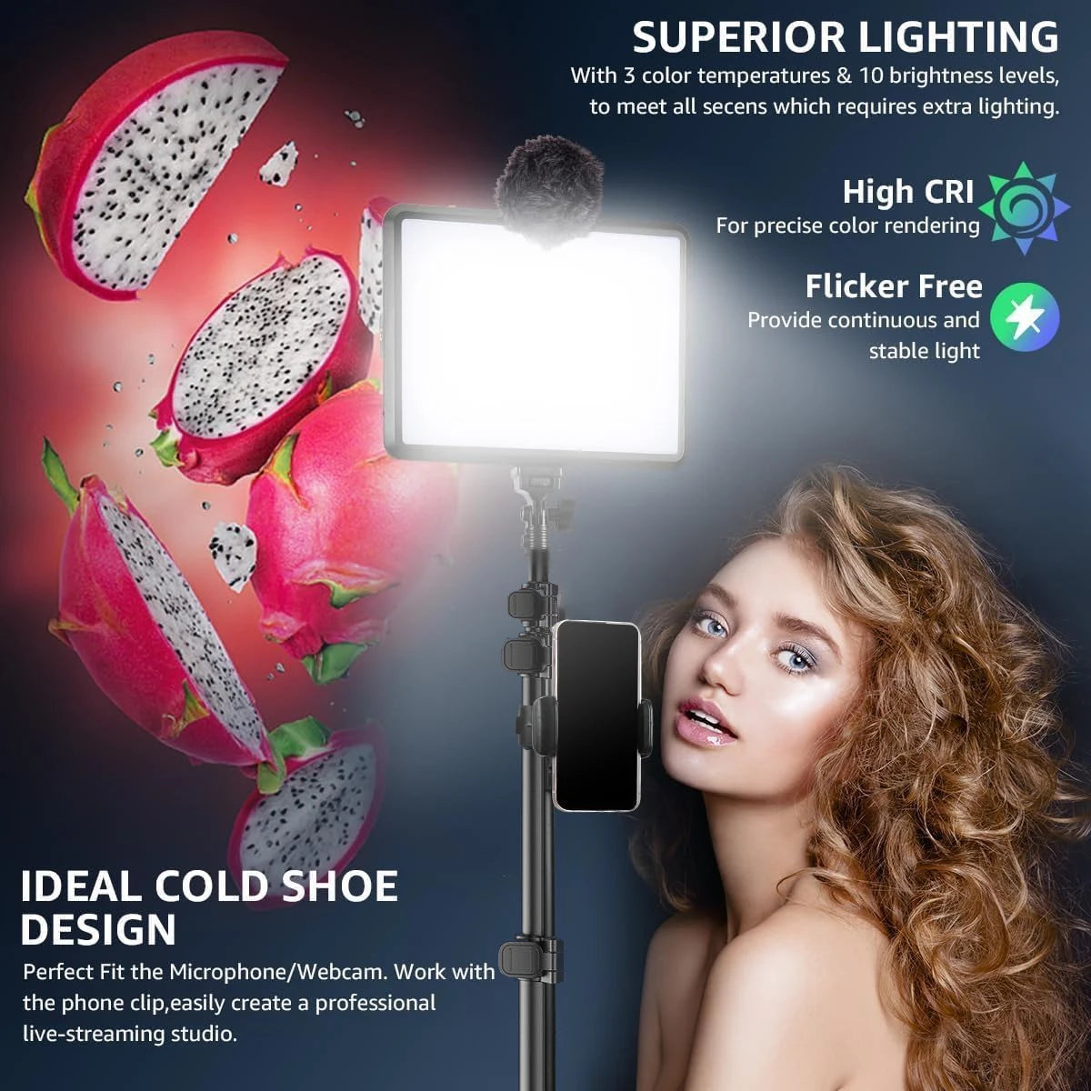 LED Video Light Kit | Adjustable Studio Lighting for Content Creation Tidesmit