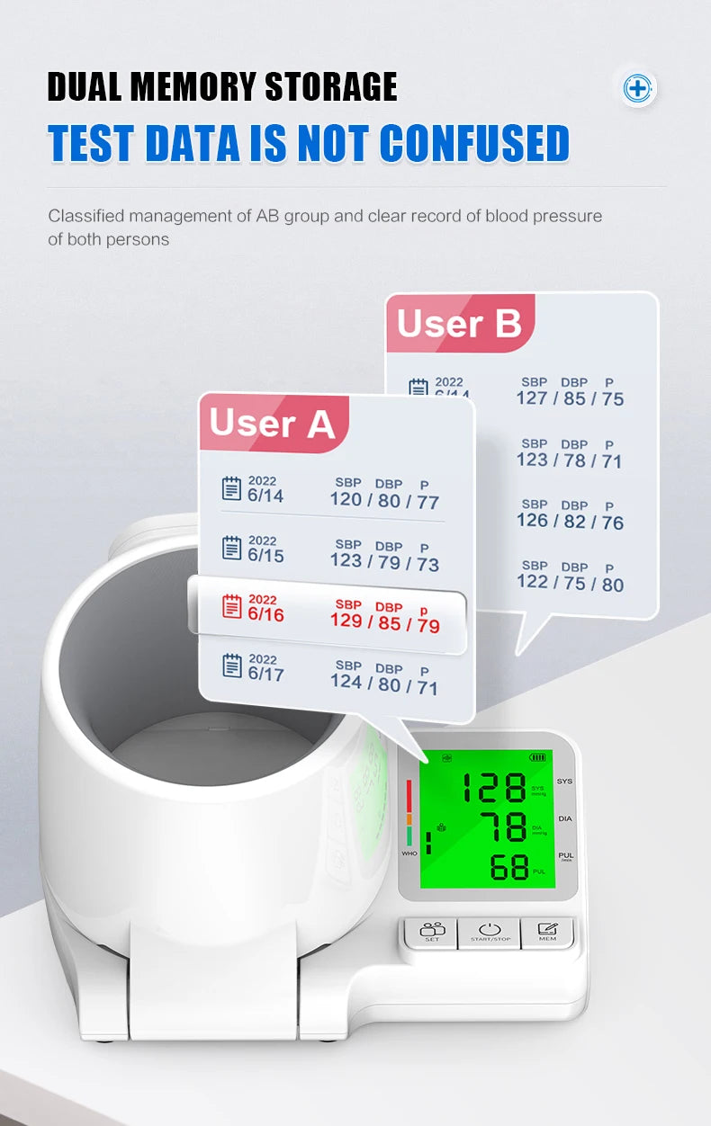 AiQUE Clinic Blood Pressure Monitor Automatic Tunnel Tonometer Digital Upper Arm Sphygmomanometer Tensiometer BP Machine Pulse