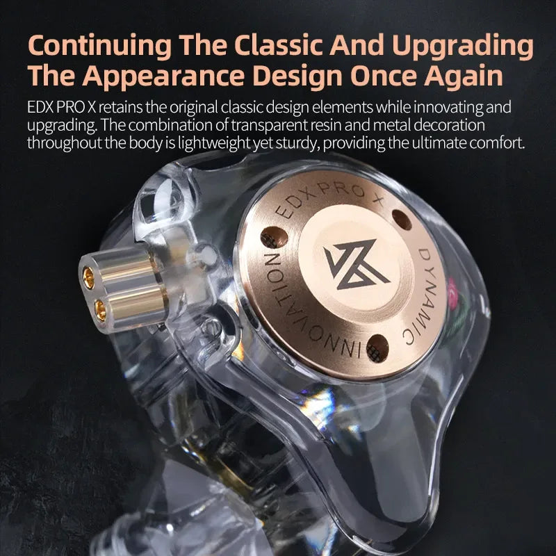 KZ EDX PRO X Wired Earphones Dynamic Drive HiFi Stereo Bass Sound Earbud Music Noise Cancelling Gaming Headset Detachable Cable Tidesmit