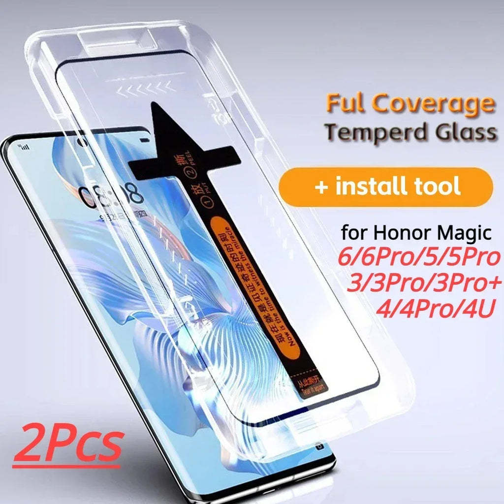 Honor Magic 6 Screen Protector - 2 Pack Tempered Glass & Install Kit 2PCS Tidesmit