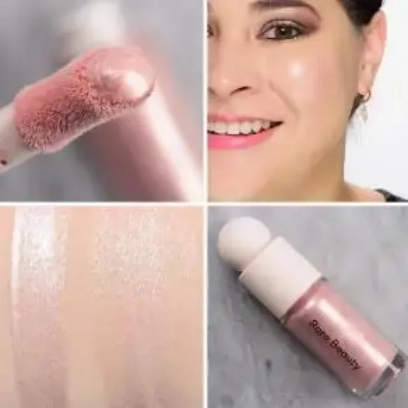 Tidesmit shimmering liquid blush and glitter highlighter for natural face contouring and glowing makeup texture