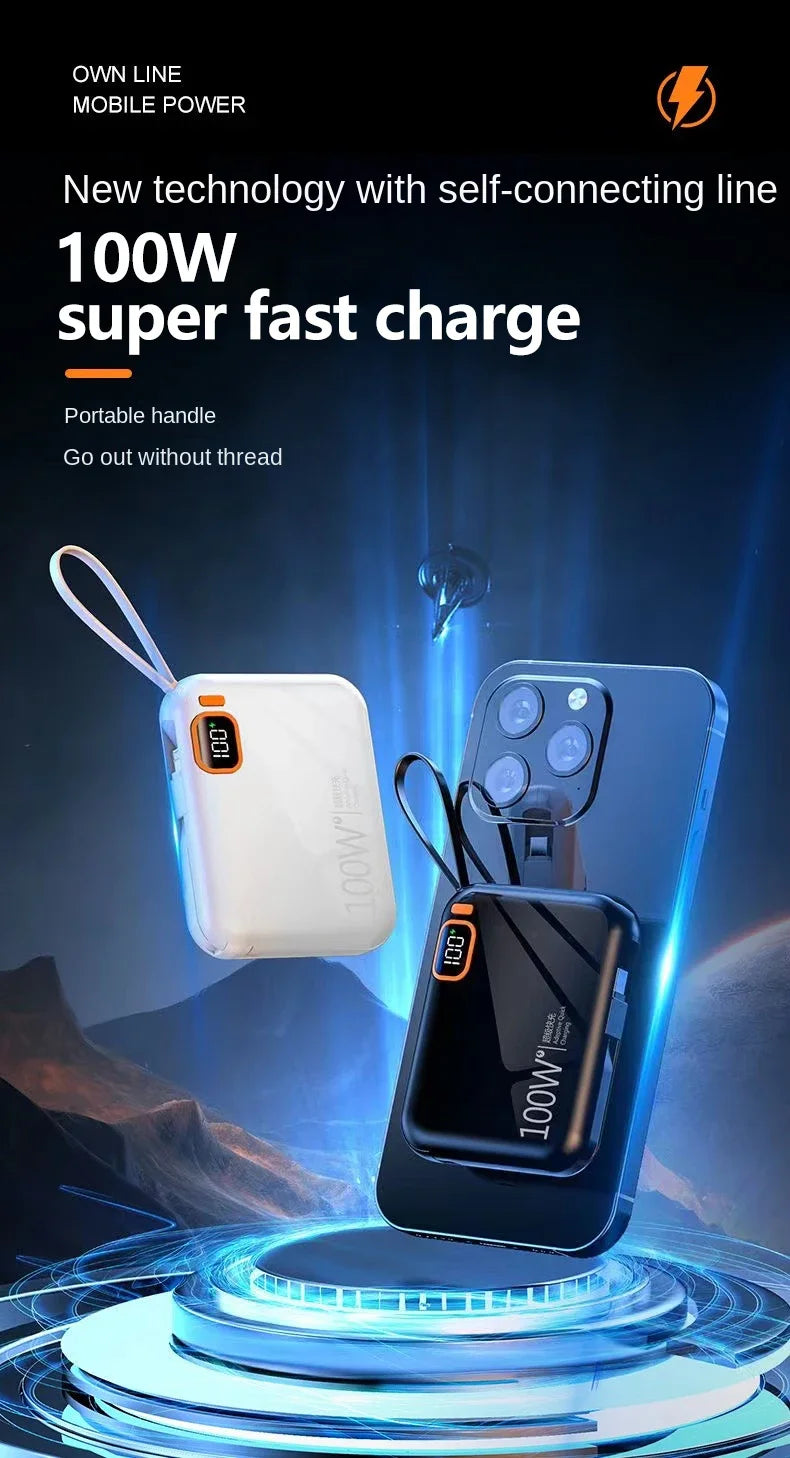 Tidesmit 50000mAh Fast Charging Power Bank with Detachable Cable Tidesmit
