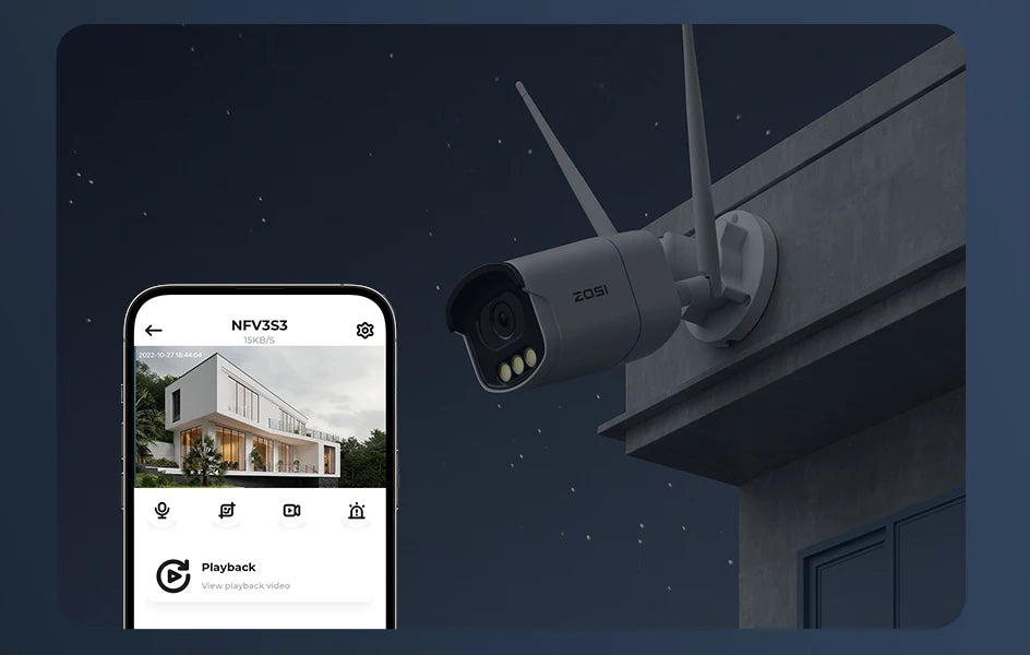 ZOSI 8MP/5MP Aurora Lux WiFi Security Camera True Full Color Night AI Detection Outdoor 4K/3K HD CCTV Video Surveillance Camera