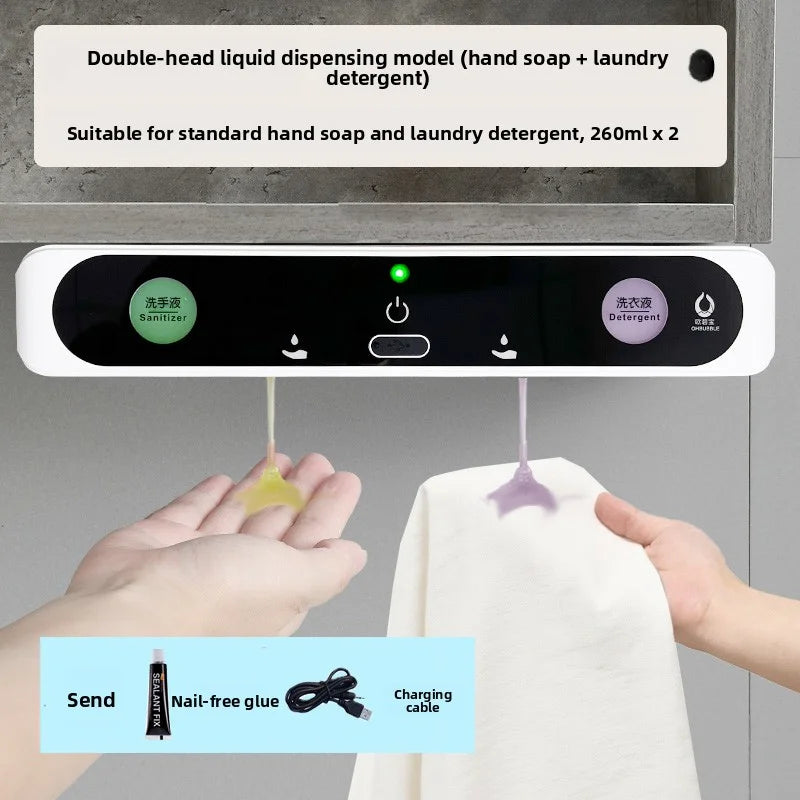 OHBUBBLE mirror cabinet under-sensor wall-mounted hidden double-head soap dispenser automatic sensor hand wash machine