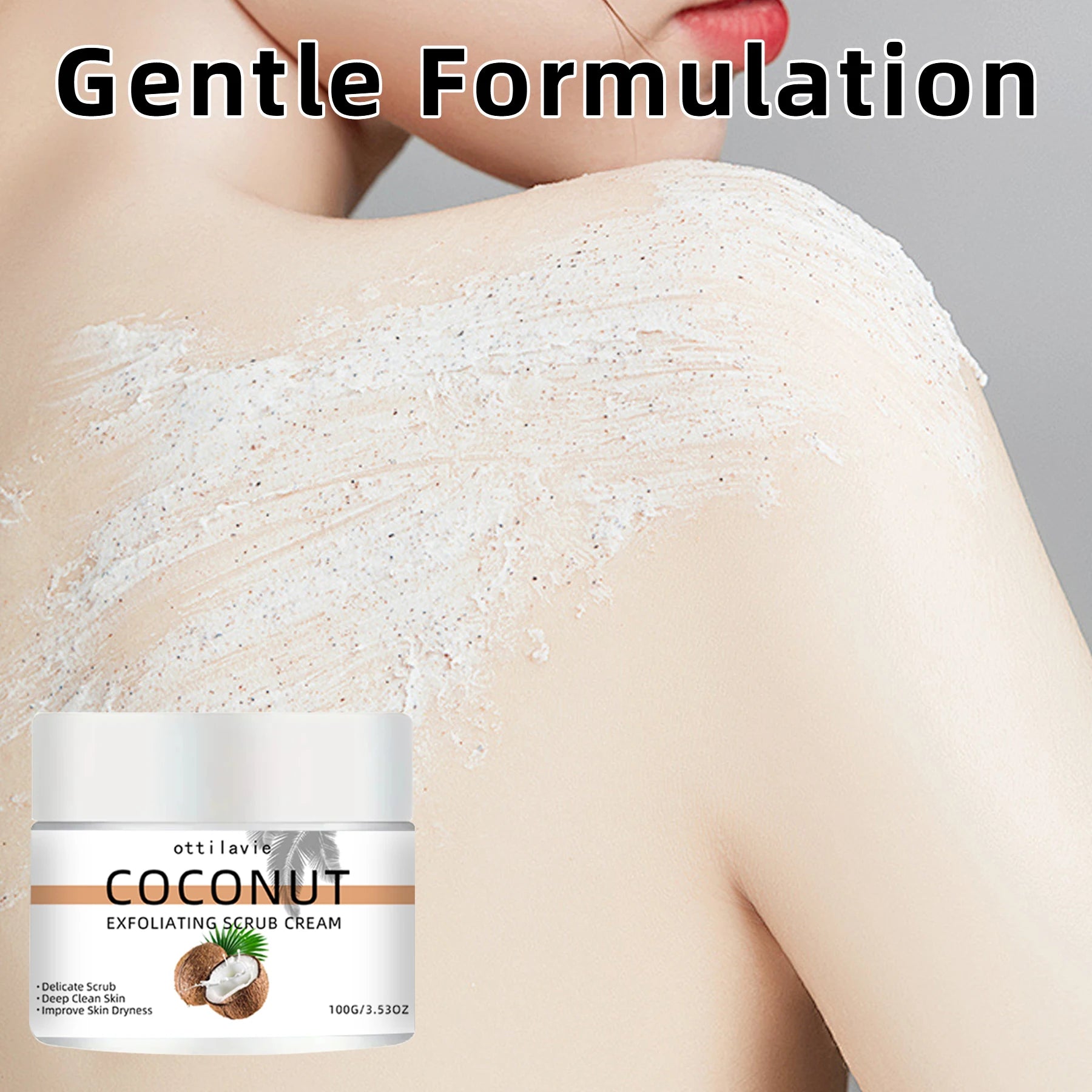 Coconut Exfoliating Scrub Cream | Natural Skin Smoothing - Tidesmit Scrubs Treatments Tidesmit