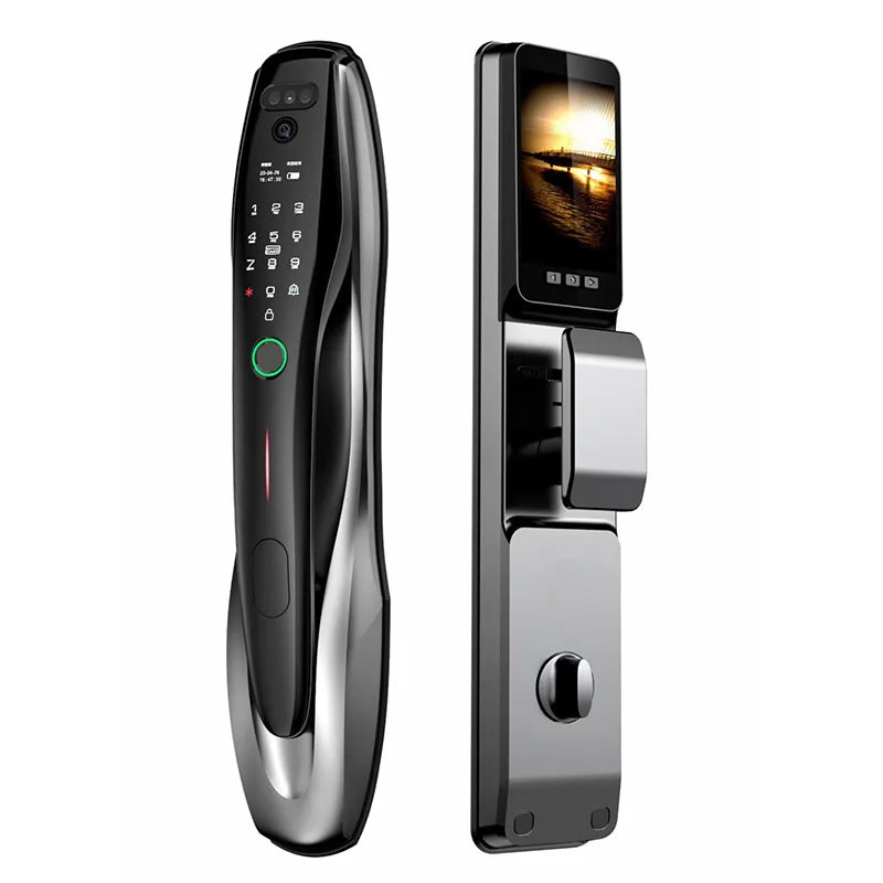 Smart lock with surveillance camera fingerprint facial recognition password door lock