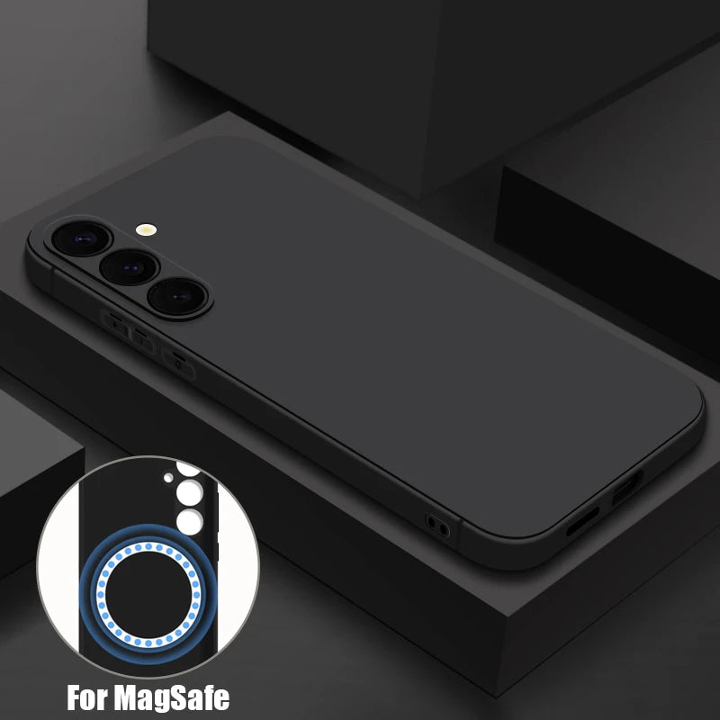 Magnetic Wireless Charging Case for Samsung Galaxy | Military-Grade Protection black Tidesmit