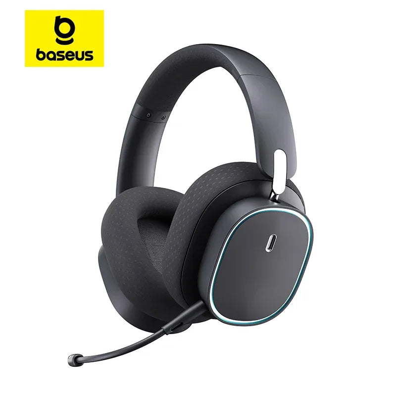 Baseus GH02 Gaming Wireless Headphone with Mic Over-Ear Headphones Bluetooth 5.3 40mm Driver 2.4G/Wireless/Cable RGB Headsets Black Tidesmit
