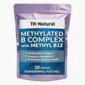30 Patches Methylated B Complex with Methylfolate and B12 Transdermal Patches for Energy, Brain Function, and Wellness