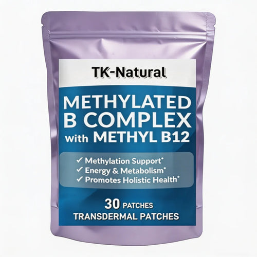 Transdermal vitamin B complex patch pouch, TK-Natural methylated B12, 30 patches.