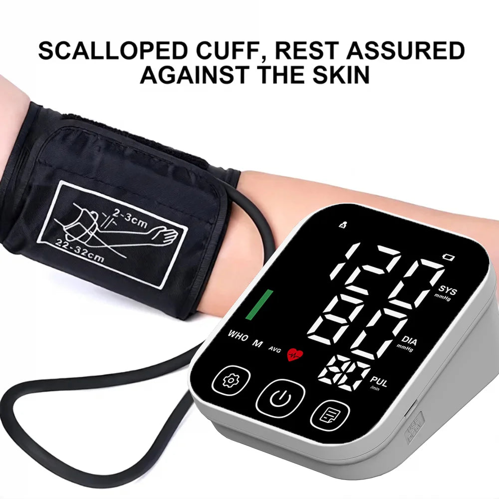 Rechargeable Blood Pressure Monitor Portable Digital Arrhythmia Meter Upper Arm Automatic Tonometer Home Health Tensiometer