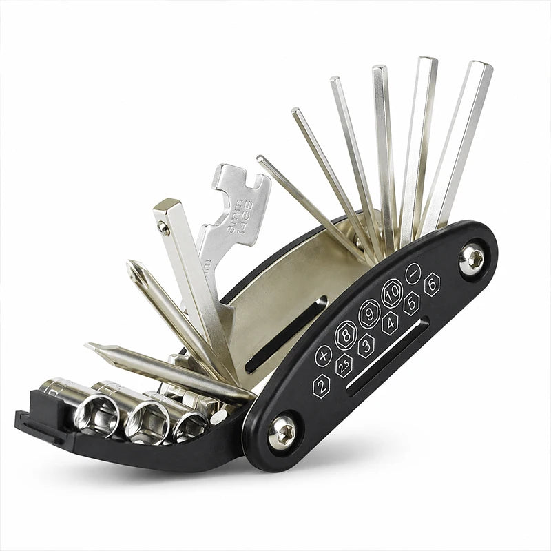 16 in 1 Folding Multi Tool Set Combination Screwdriver with Hex Keys for Motorcycle E-Bike Bicycle Repair