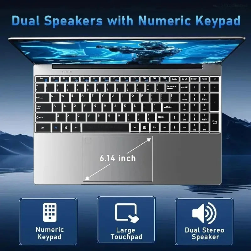 NEW LENO 15.6"Ultra Gaming Laptop Windows 11 Pro Intel Core i9-9900,16GB RAM 1TB SSD Portable Business Notebook 2026