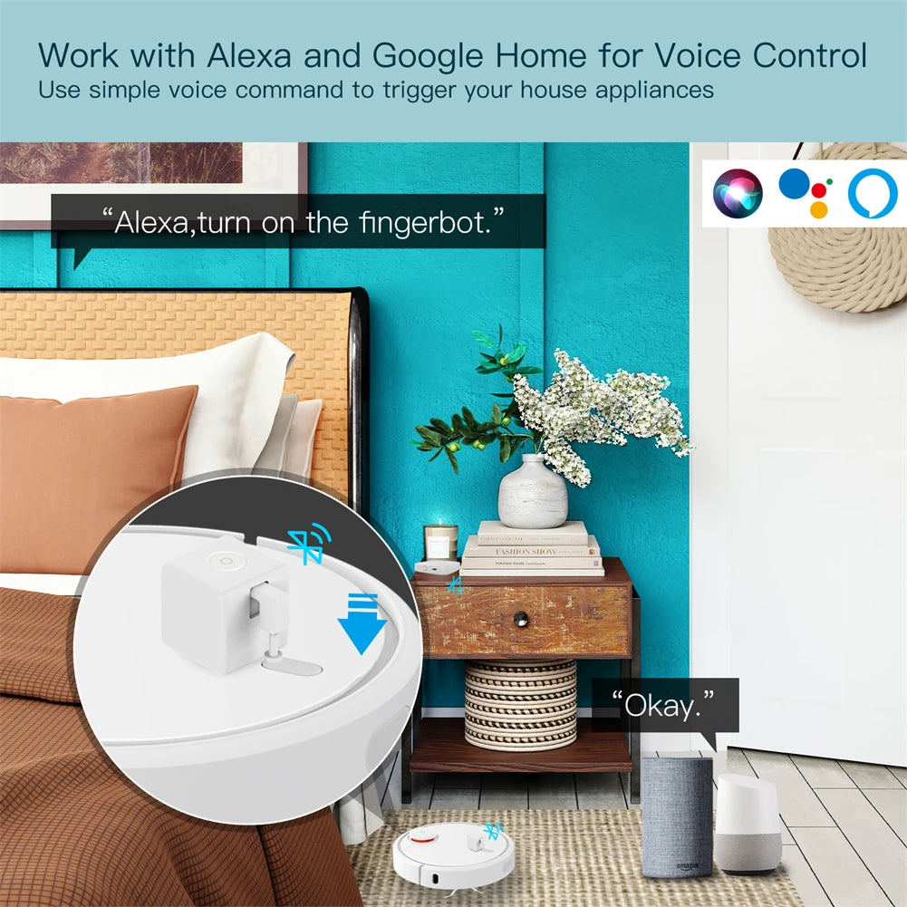 Smart Bluetooth Fingerbot Switch Pusher for App and Voice Control Tidesmit