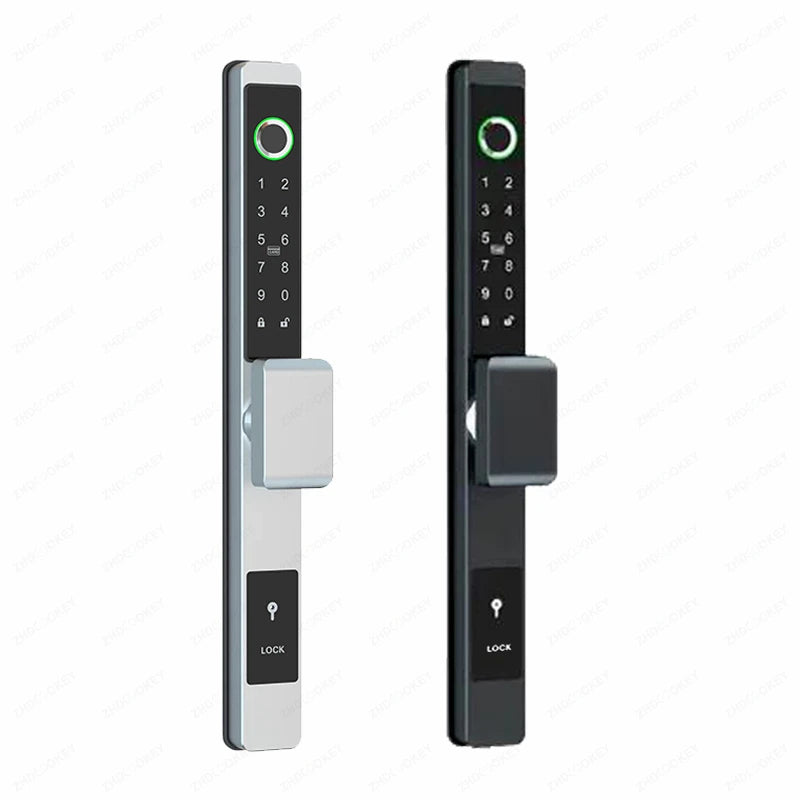 ZHDCOOKEY Biometric Digital Door Lock  Waterproof TTLock APP BLE Fingerprint RFID Card Password Aluminum Sliding Door Smart Lock