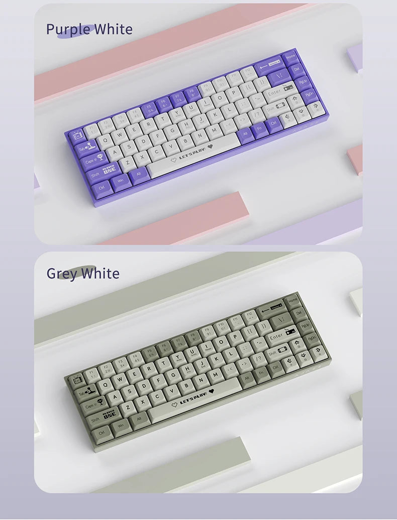 AJAZZ AK680 65% Wired Gaming Mechanical Keyboard Hot Swap Mini Keyboard Custom Keycap Gasket for Pc Laptop