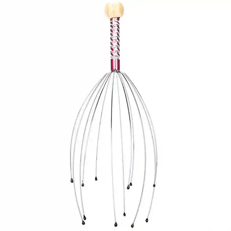 Octopus Head Massager - Stainless Steel Portable Scalp Scratcher Relaxation Treatment PURPLE Tidesmit