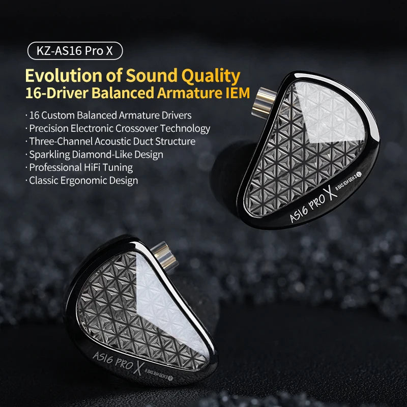 Tidesmit AS16 Pro Wired In-Ear Monitors - 16BA Drivers HiFi Audio Tidesmit