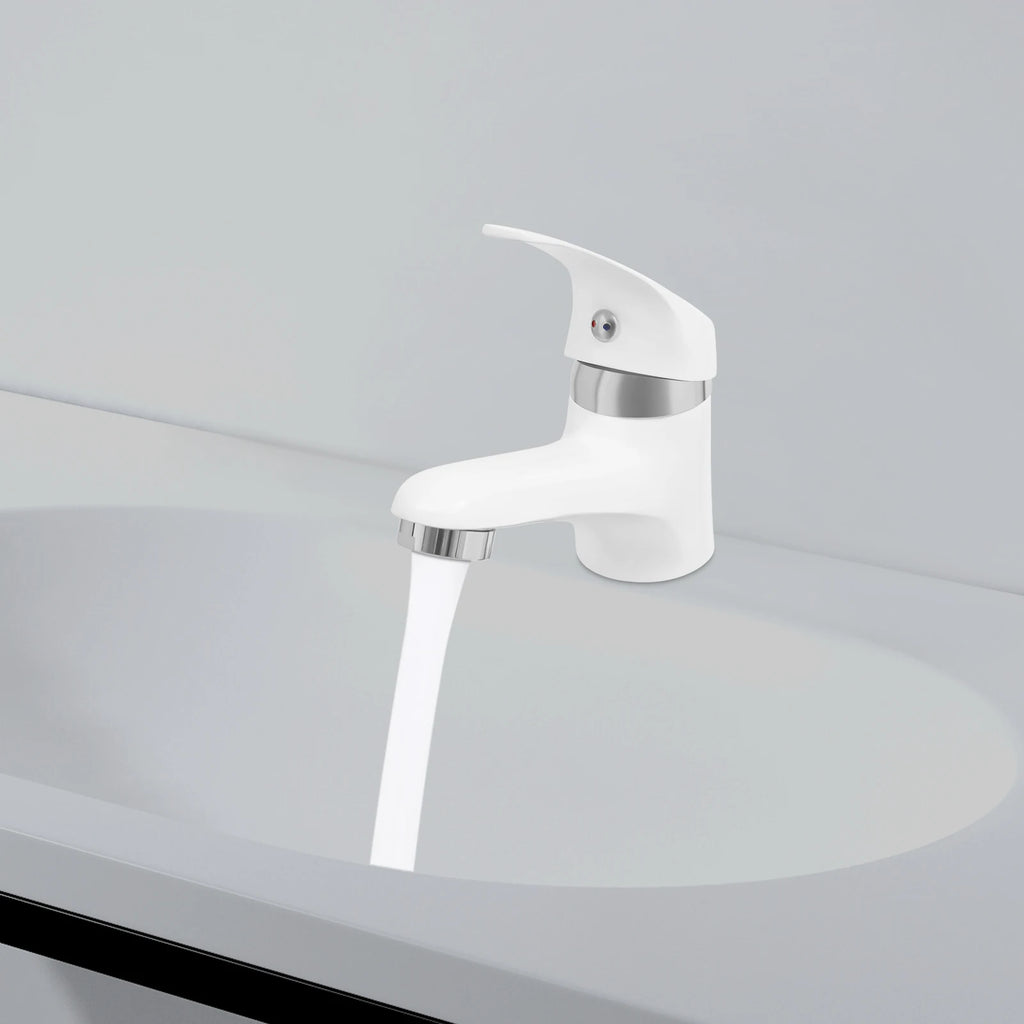 Modern Single-Handle Faucet Brass Deck Mounted 3/8'' Single Hole Sink Mixer Tap Ceramic Valve Core Honeycomb Aerator