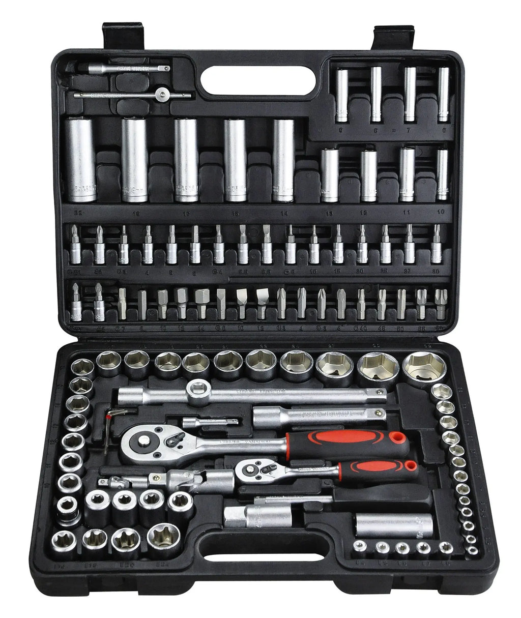 108-Piece Socket Spanner Set Cr-V Ratchet Wrench Set Ratchet Box with 1/4 &1/2 Inch 72 Teeth Reversible Ratchet Hexagonal Socket