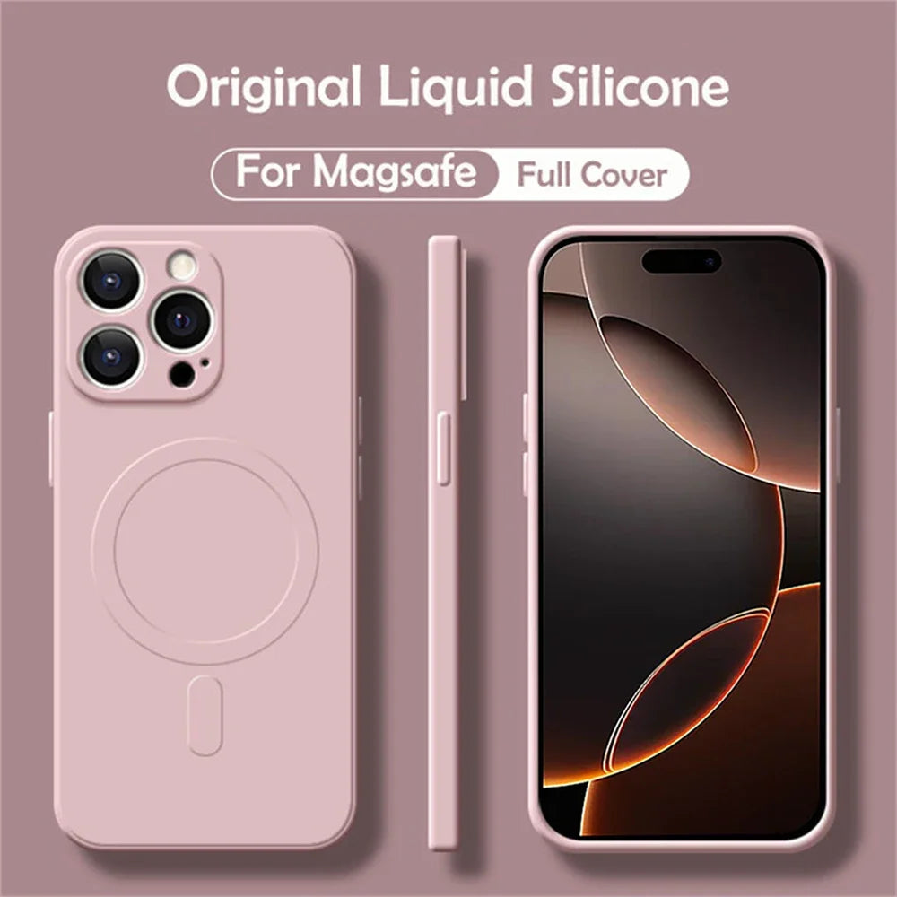 Magnetic Silicone iPhone Case - Shock-Absorbing MagSafe Cover for iPhone Tidesmit