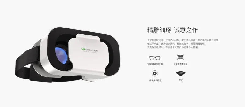 VR Headset for Smartphones - Adjustable Virtual Reality Glasses White Tidesmit