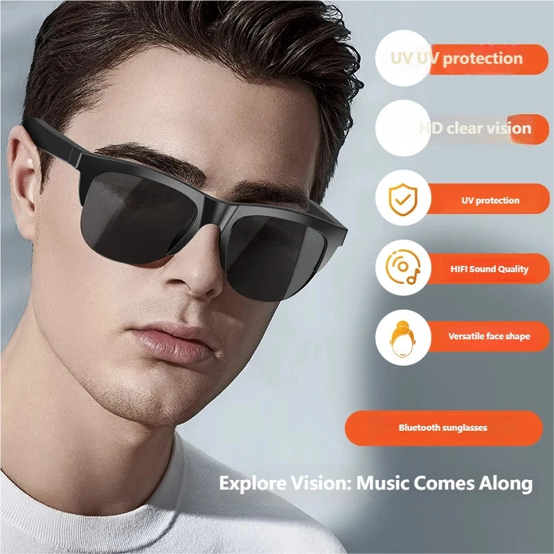 Bluetooth Smart Glasses with Spatial Audio - Black Matte Finish Tidesmit