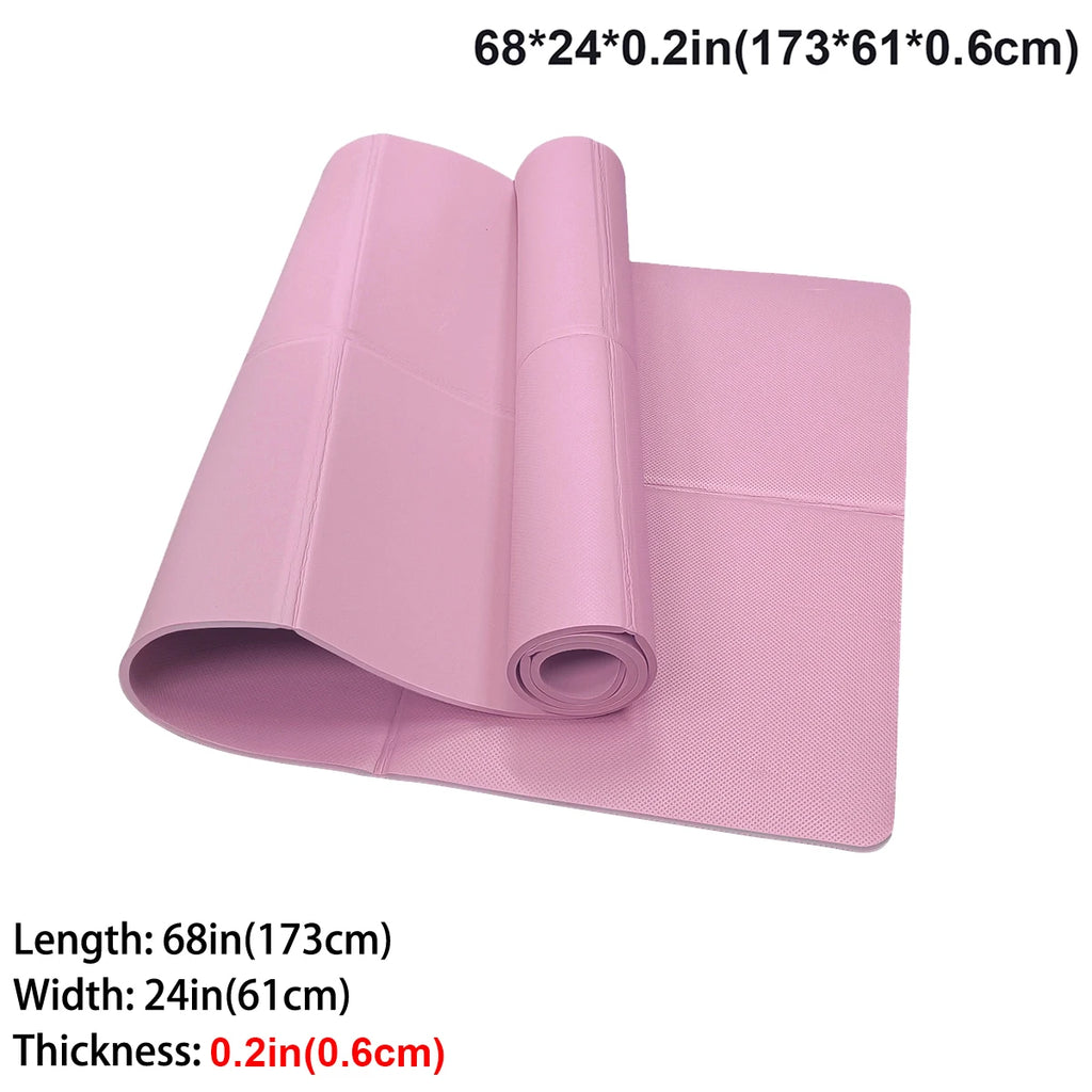 Pink Foldable Yoga Mat Eco Friendly EVA Folding Travel Fitness Exercise Mat 3/4/6mm Thicknesses for Yoga Pilates Workouts
