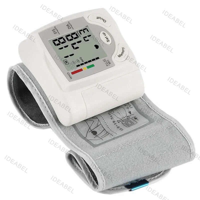 Mini Portable Battery Blood Pressure Machine Wrist Sphygmomanometer Digital Electronic Heart Rate BP Tensiometer