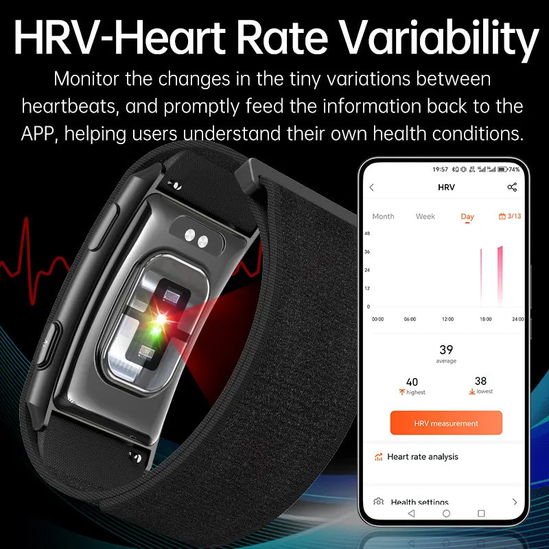 VWAR No Screen Health Smart Bracelet ECG+PPG Blood Pressure Heart Rate Sleep 24h Monitoring Fitness Tracker Smartwatch Men Women