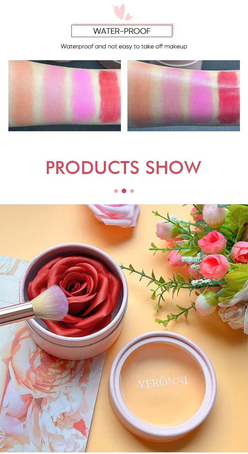 Tidesmit matte petal blush and highgloss contouring cream palette for face makeup detailed shade swatch