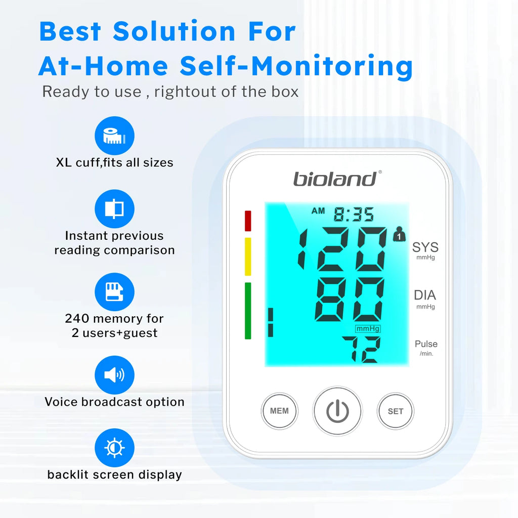 LinkSun 2005-1 Blood Pressure Monitor Tensiometer 22-42cm Upper Arm Blood Pressure Checker Digital BP Machine Heart Rate Monitor