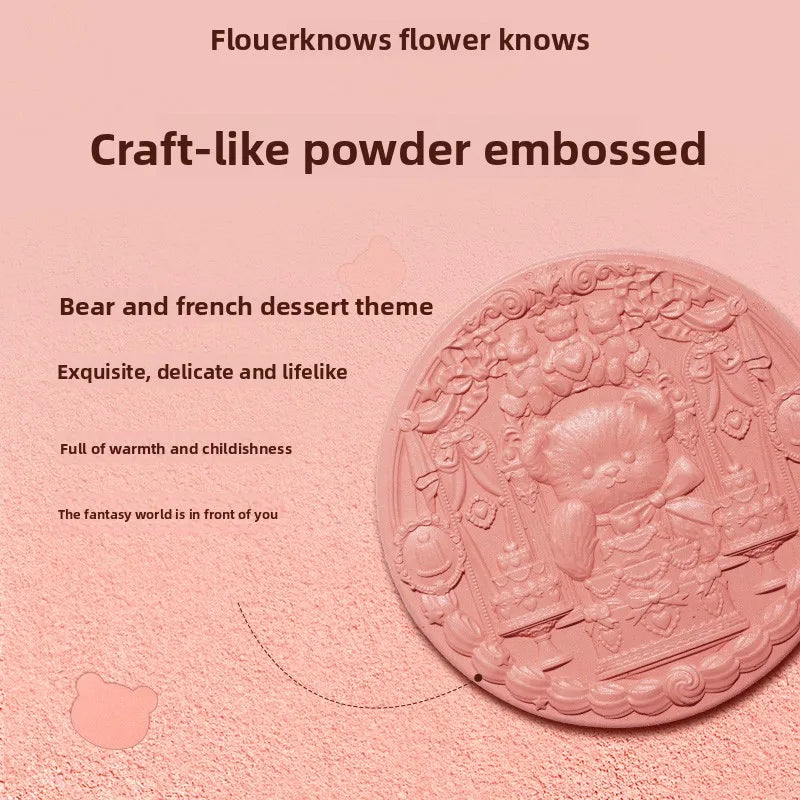 Tidesmit Sweetie Bear silk satin blush powder texture close-up for natural matte finish vegan cheek contour makeup