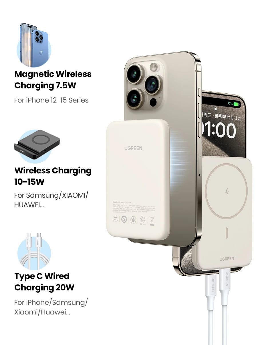 Magnetic Power Bank 10000mAh Portable Wireless Charger - Tidesmit Tidesmit
