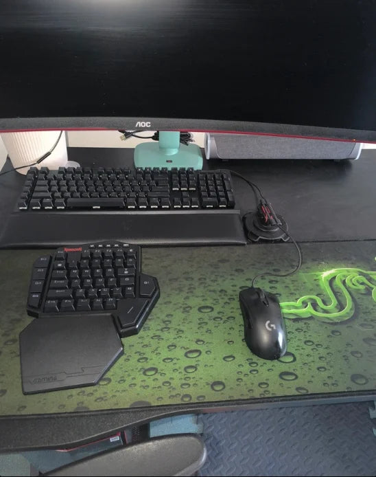 New Redragon K585 PRO Wireless One-Handed Mechanical Keyboard 42 Keys 2-Mode RGB 7 Onboard Macro Keys Detachable Wrist Support