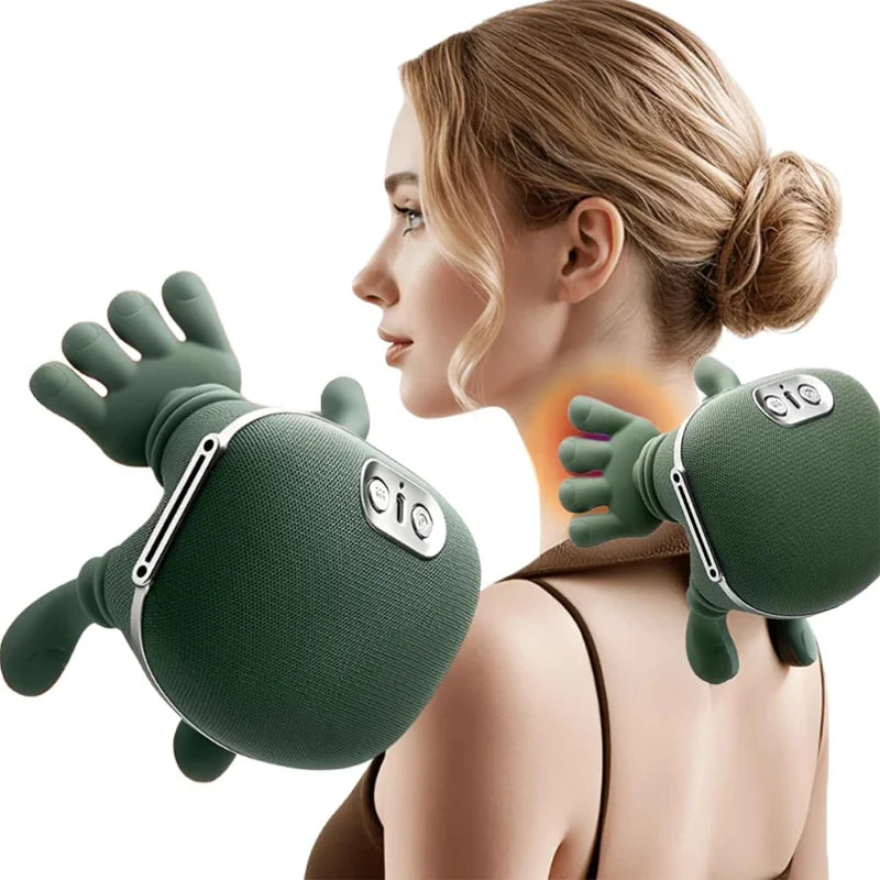 Rechargeable Neck and Shoulder Massager with Heat Therapy - Tidesmit Body Shaping Massage Equipment Green Tidesmit